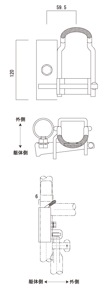 据置型取付金具(右)コーナー用／SPRK-1(R)